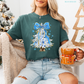 Blue Floral Coquette Christmas Tree Comfort Colors T-Shirt