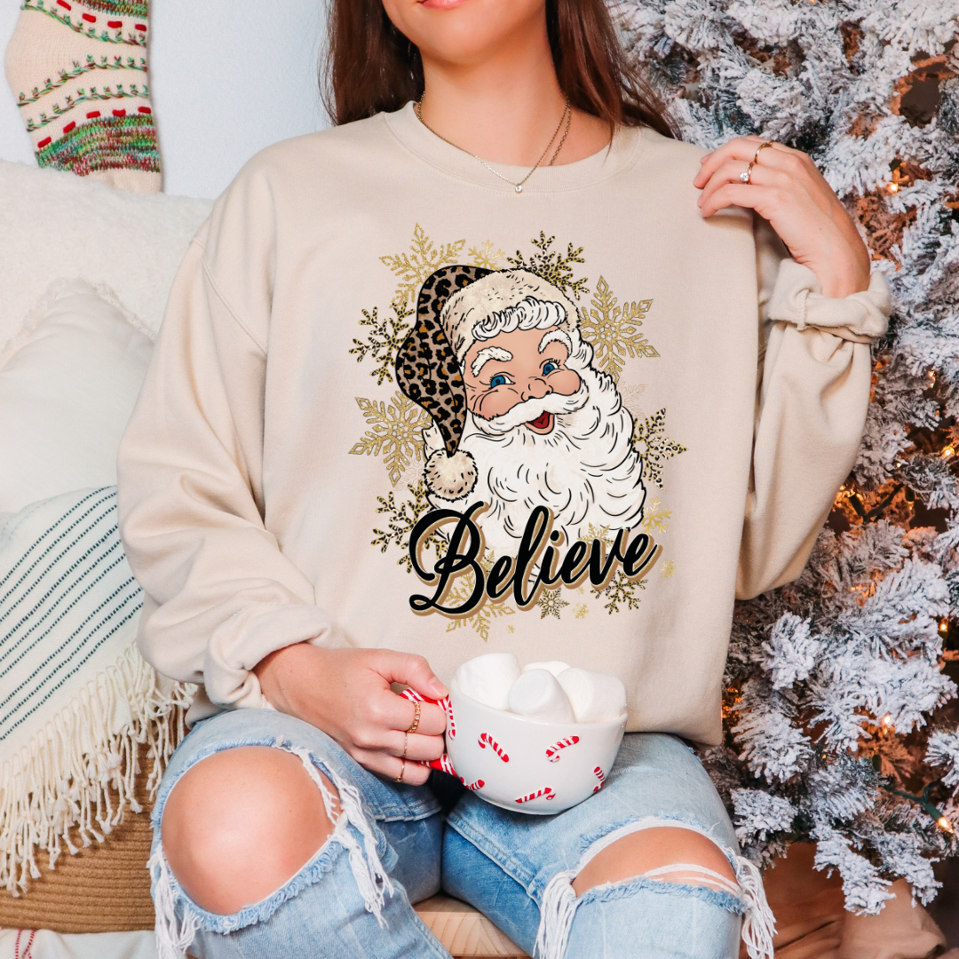 Leopard Santa Christmas Sweatshirt