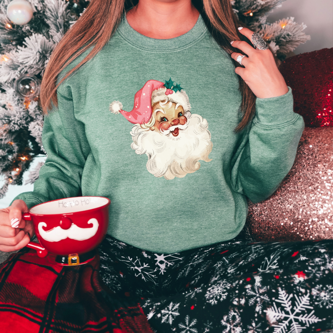 Retro Pink Santa Sweatshirt