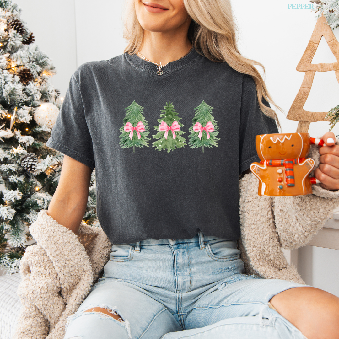 Coquette Christmas Trees  Comfort Colors T-Shirt