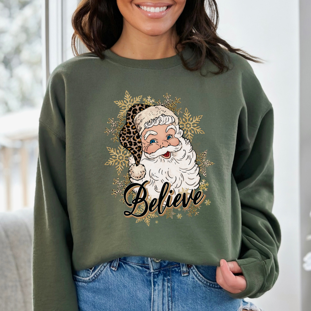 Leopard Santa Christmas Sweatshirt