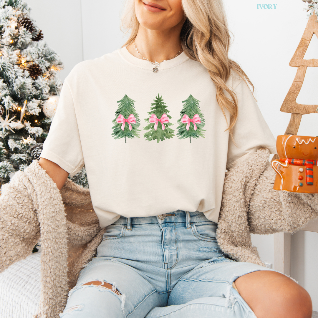 Coquette Christmas Trees  Comfort Colors T-Shirt