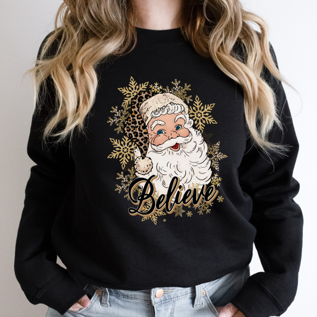 Leopard Santa Christmas Sweatshirt