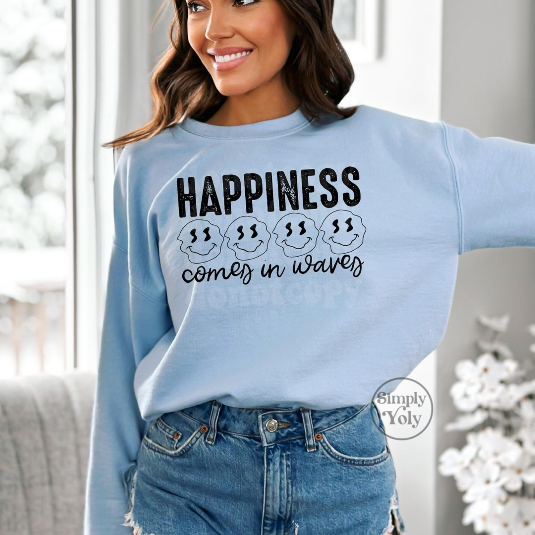 Happiness Comes In Waves Crewneck