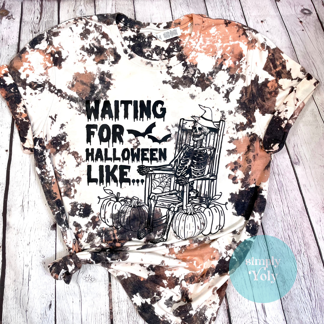 Waiting for Halloween Bleached T-shirt
